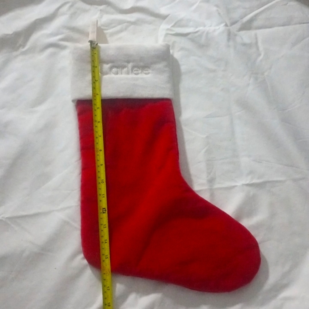 West elm “carlee” red velvet Christmas stocking